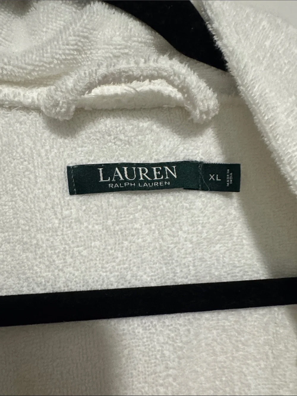 Ralph Lauren White Plush Terry Bath Robe with Belt